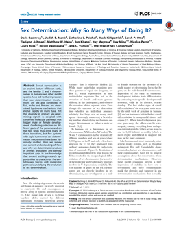 Sex Determination: Why So Many Ways of Doing It?