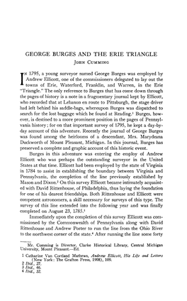 GEORGE BURGES and the ERIE TRIANGLE John Cumming