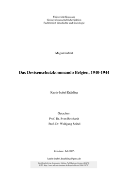 Das Devisenschutzkommando Belgien, 1940-1944