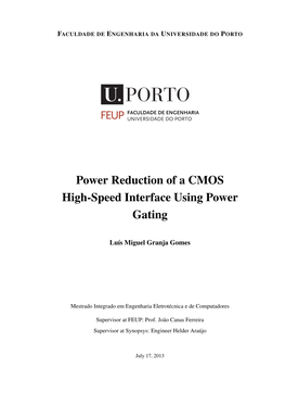 Power Reduction of a CMOS High-Speed Interface Using Power Gating