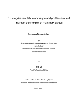 Part I Integrins: the Basic Machinery for Cell Adhesion 1.1 Cell Adhesion Receptors 1.2 Integrins and Cell Adhesion 1.2.1