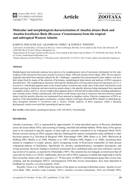 (Bryozoa: Ctenostomata) from the Tropical and Subtropical Western Atlantic