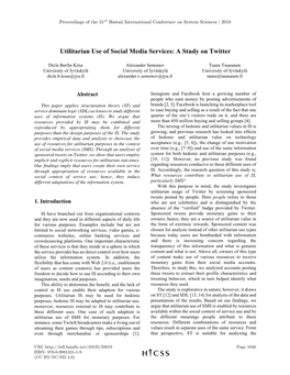 Utilitarian Use of Social Media Services: a Study on Twitter