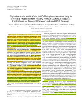 Phytochemicals Inhibit Catechol-O