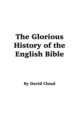 The Glorious History of the English Bible