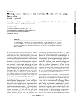 The Evolution of Selenocysteine Usage in Proteins