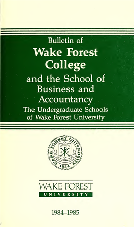 Bulletin of Wake Forest University