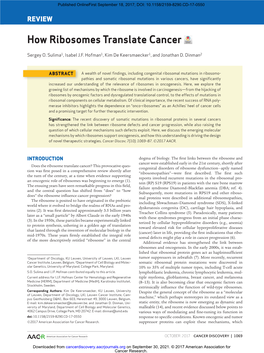 How Ribosomes Translate Cancer