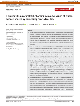 Enhancing Computer Vision of Citizen Science Images by Harnessing Contextual Data