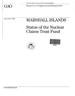 NSIAD-92-229 Marshall Islands: Status of the Nuclear Claims Trust Fund