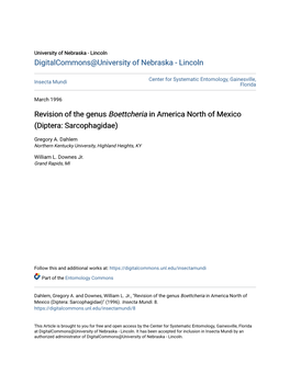 Revision of the Genus &lt;I&gt;Boettcheria&lt;/I&gt; in America North