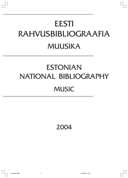 Eesti Rahvusbibliograafia Muusika