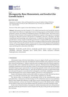 Microgravity, Bone Homeostasis, and Insulin-Like Growth Factor-1