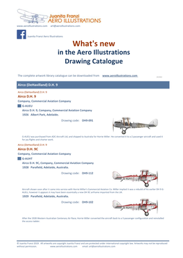 What's New in the Aero Illustrations Drawing Catalogue