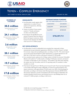 Yemen Complex Emergency Fact Sheet #3