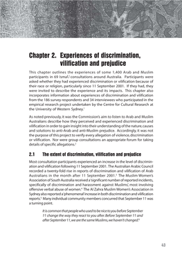 Chapter 2. Experiences of Discrimination, Vilification and Prejudice