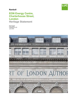 EON Energy Centre, Charterhouse Street, London Heritage Statement