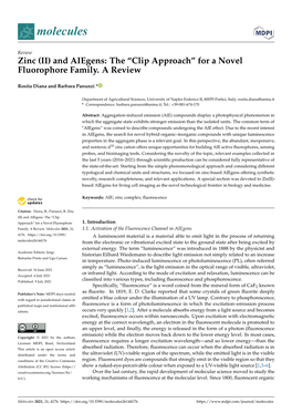 Zinc (II) and Aiegens: the “Clip Approach” for a Novel Fluorophore Family