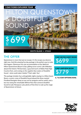 Hilton Queenstown & Doubtful Sound