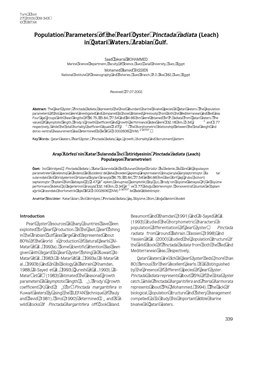 Population Parameters of the Pearl Oyster Pinctada Radiata (Leach)