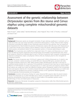 Assessment of the Genetic Relationship Between