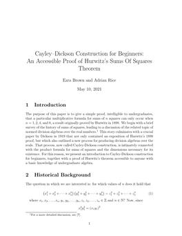 An Accessible Proof of Hurwitz's Sums of Squares Theorem