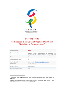 Baseline Study “Participation & Exclusion of Displaced Youth with Disabilities in European Sport”