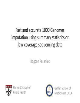 Fast and Accurate 1000 Genomes Imputation Using Summary Statistics Or Low‐Coverage Sequencing Data