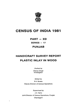 Handicraft Survey Report, Part-XD, Series-17, Punjab