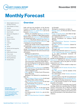 Monthly Forecast