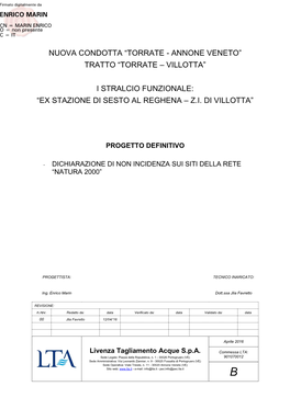 Torrate - Annone Veneto” Tratto “Torrate – Villotta”