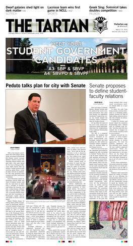Peduto Talks Plan for City with Senate Senate Proposes to Define Student- Faculty Relations