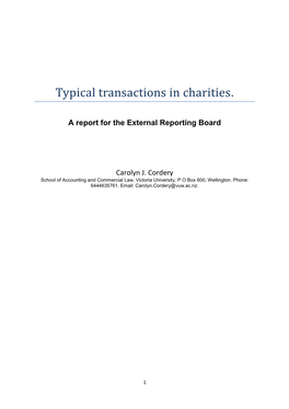 Typical Transactions in Charities