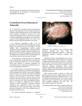 Cerebriform Nevus Sebaceous of Jadassohn