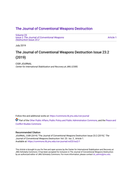 The Journal of Conventional Weapons Destruction