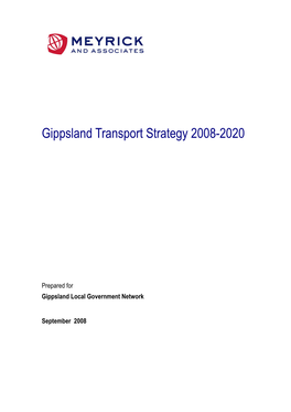 Gippsland Transport Strategy 2008-2020