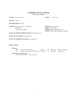 CURRICULUM VITAE University of Idaho