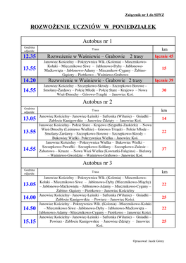 Rozwożenie Uczniów W Piątek 02