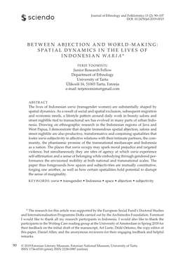 Between Abjection and World-Making: Spatial Dynamics in the Lives of Indonesian Waria*