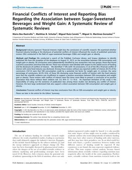 Financial Conflicts of Interest and Reporting Bias Regarding The