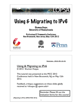 Using & Migrating to Ipv6