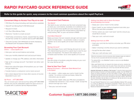 Rapid! Paycard Quick Reference Guide ®