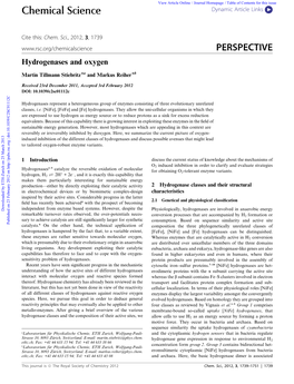 Hydrogenases and Oxygen