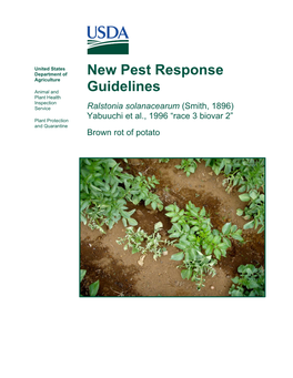 New Pest Response Guidelines (Nprgs) in Preparation for Potential Future Pest Introductions