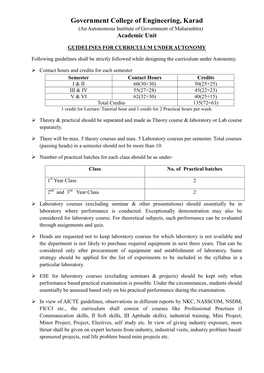 Government College of Engineering, Karad (An Autonomous Institute of Government of Maharashtra) Academic Unit