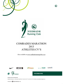 Comrades Marathon 2013 Athletes Cv's