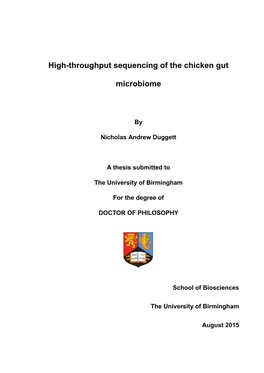 High-Throughput Sequencing of the Chicken Gut Microbiome