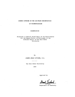 Kinetic Studies on the Gas-Phase Decomposition Of