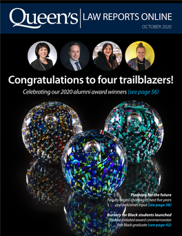 Congratulations to Four Trailblazers! Celebrating Our 2020 Alumni Award Winners (See Page 56)