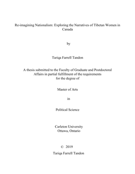 By a Thesis Submitted to the Faculty of Graduate and Postdoctoral Affairs